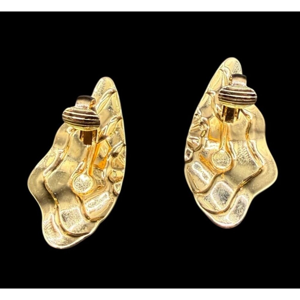 Vintage Gold-Tone Clip-On Earrings Set Assorted Styles Retro Jewelry Collection - Picture 5 of 16